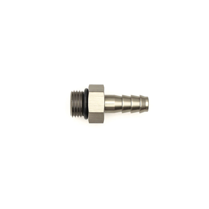 DeatschWerks 6AN ORB Male To 5/16in. Male Triple Barb Fitting (Incl. O-Ring) - Bull Strap
