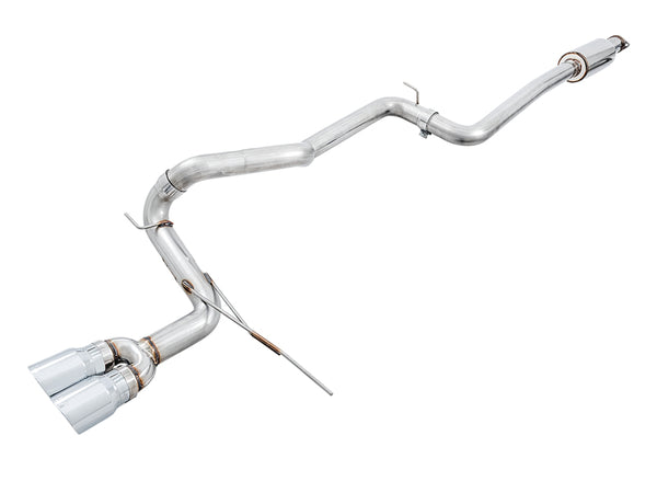 AWE Tuning Ford Focus ST Track Edition Cat-back Exhaust - Chrome Silver Tips - Bull Strap