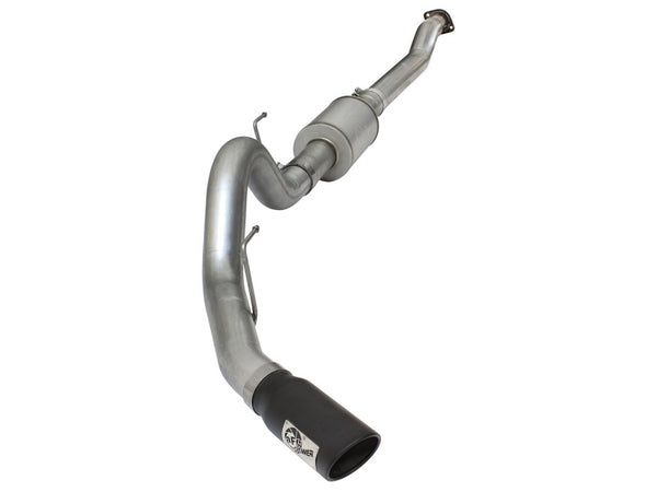 aFe Atlas Exhausts 4in Cat-Back Aluminized Steel Exhaust Sys 2015 Ford F-150 V6 3.5L (tt) Black Tip - Bull Strap