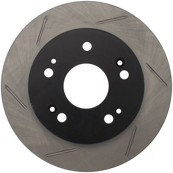 StopTech Power Slot Slotted 06-08 Honda Civic Si Rear Right Rotor - Bull Strap