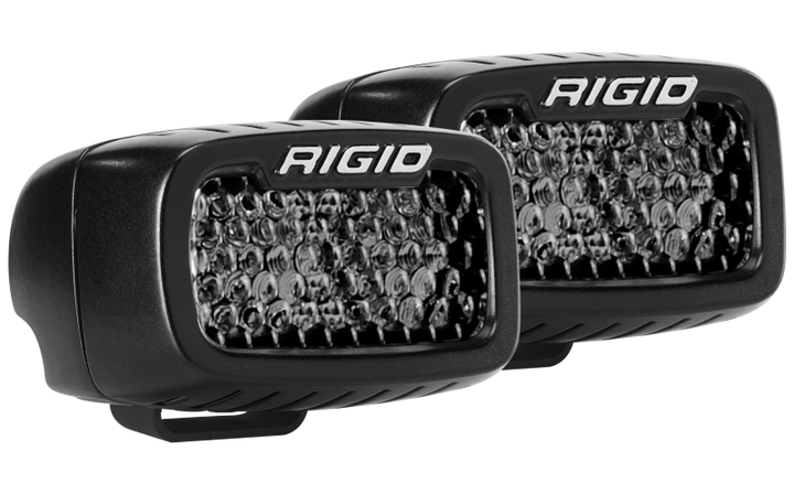 Rigid Industries SR-M Series PRO Midnight Edition - Spot - Diffused - Pair - Bull Strap