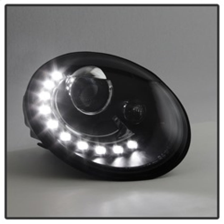 Spyder Volkswagen Beetle 06-10 Projector Headlights DRL LED Black PRO-YD-VB06-DRL-BK - Bull Strap