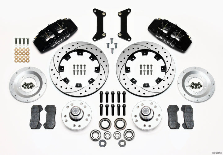 Wilwood Dynapro 6 Front Hub Kit 12.19in Drilled 79-87 GM G Body - Bull Strap