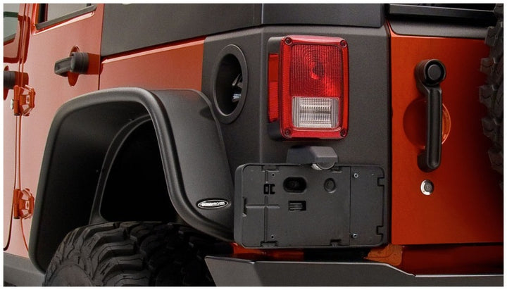 Bushwacker 07-18 Jeep Wrangler Trail Armor Rear Corners - Black - Bull Strap
