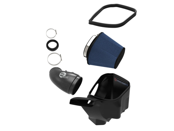 aFe 12-21 Jeep Grand Cherokee 6.4L Track Series Carbon Fiber Cold Air Intake System w/Pro 5R Filter - Bull Strap