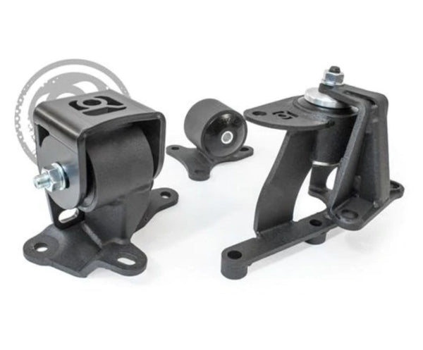 Innovative 88-91 Prelude H-Series Black Steel Mounts 75A Bushings - Bull Strap