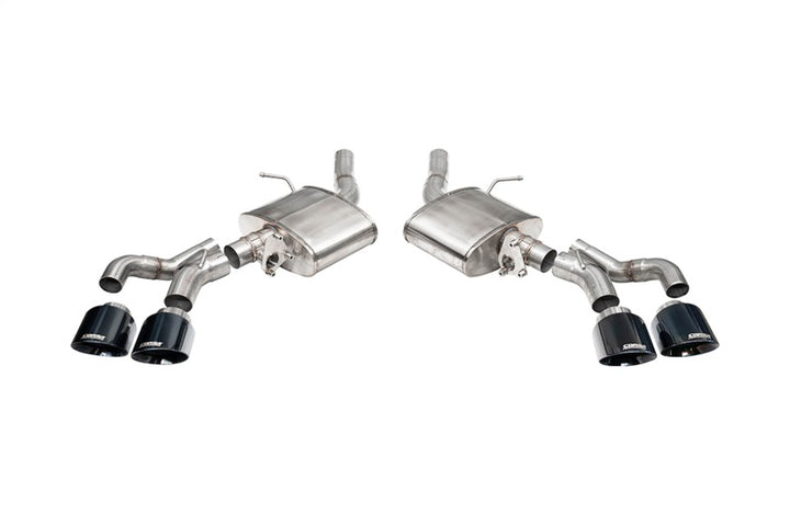Corsa 22-25 Caddy CT5-V Blackwing 3in Axle-Back - Act. Exh. - Dual Rear Exit - Twin 4.5in Tips - Blk - Bull Strap