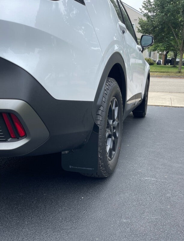 Rally Armor 23-25 Kia Sportage Black UR Mud Flap w/ Dark Grey Logo - Bull Strap