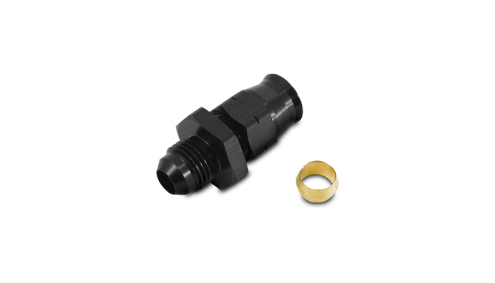 Vibrant -4AN Male to 1/4in Tube Adapter Fitting (w/ Brass Olive Insert) - Bull Strap