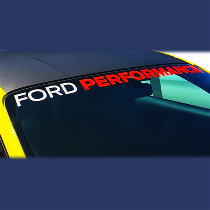 Ford Performance 2015-2017 Mustang Windshield Banner Ford Performance - White / Red - Bull Strap