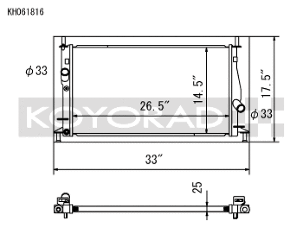 Koyo 04-09 Mazda Mazda3/Speed3 2.0/2.3L I4 NA/Turbo (MT) Radiator - Bull Strap