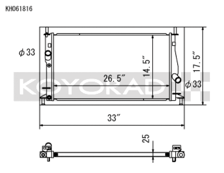 Koyo 04-09 Mazda Mazda3/Speed3 2.0/2.3L I4 NA/Turbo (MT) Radiator - Bull Strap