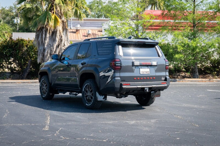 Rally Armor 2025+ Toyota 4Runner Black UR Mud Flap w/ White Logo - Bull Strap