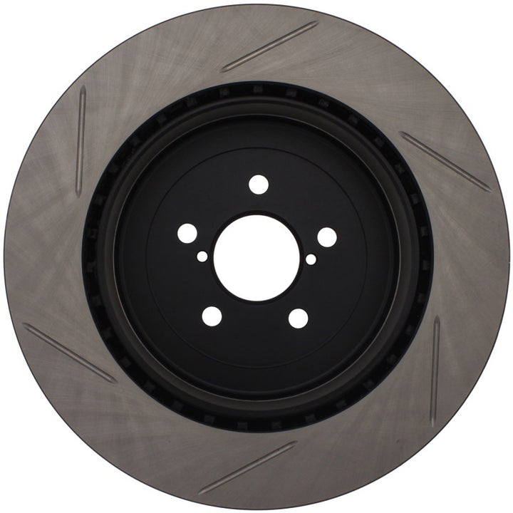 StopTech Power Slot 04 STi Rear Left Slotted Rotor - Bull Strap