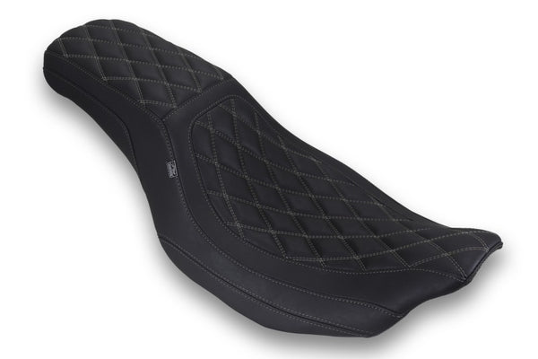 Mustang 23-25 HD Dble Diamond Low Squareback CVO Road Glide (ST), Rd Glide and Str Glide Black/GM - Bull Strap