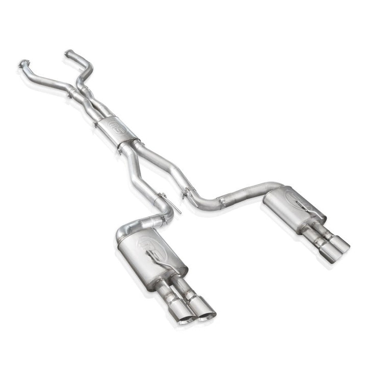 Stainless Works 2008-09 Pontiac G8 GT 3in Catback Systemt X-Pipe Turbo Chambered Muffler 3.5in Tips - Bull Strap