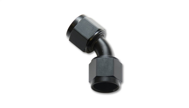Vibrant -4AN X -4AN Female Flare Swivel 45 Deg Fitting ( AN To AN ) -Anodized Black Only - Bull Strap