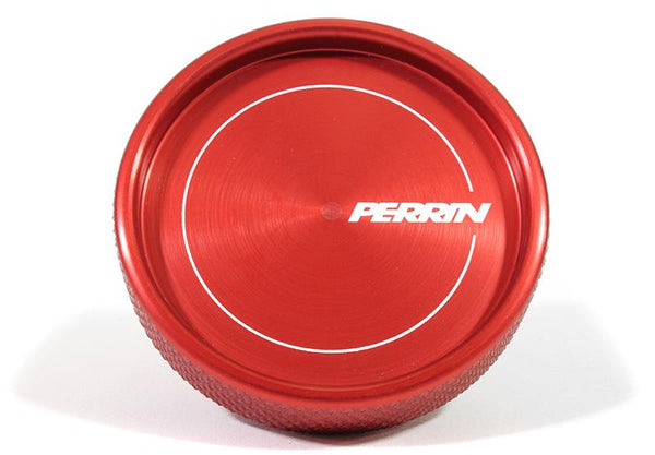 PERRIN 02-25 Subaru Impreza/WRX/STI & 13-25 Crosstrek/BRZ/FR-S/GR86/GR86 Oil Fill Cap - Red - Bull Strap
