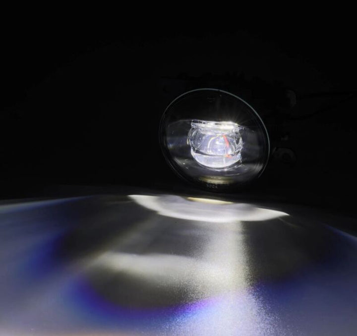 AlphaRex Universal Acura/Ford/Honda/Subaru/Nissan DoubleTap Dual Color LED Proj Fog Lights - Wt/Ambr - Bull Strap