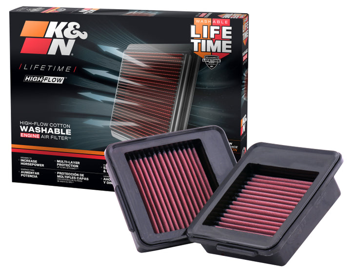 K&N 09+ Nissan GTR Drop In Air Filter - Bull Strap