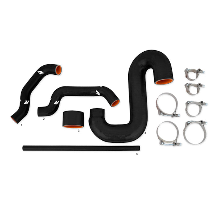 Mishimoto Subaru 02-07 WRX/04-07 STi Top-Mount Intercooler Kit - Powder Coated Black & Black Hoses - Bull Strap