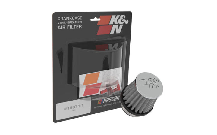 K&N Universal Chrome Filter 1 3/8 inch FLG / 2 1/2 inch Base / 2 inch Top / 2 1/4 inch Height - Bull Strap
