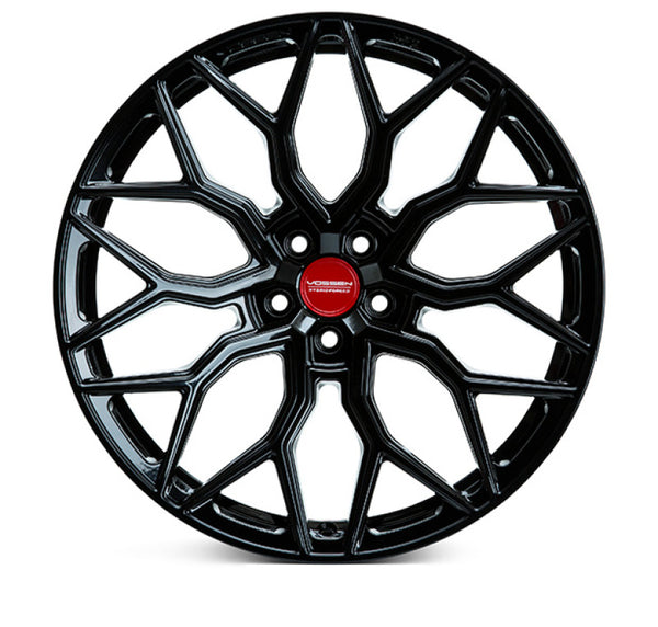 Vossen HF-2 22x10.5 / 5x120 / ET38 / Deep Face / 72.56 - Gloss Black Wheel - Bull Strap