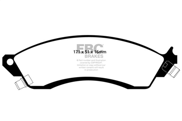 EBC 93-00 Aston Martin Virage 5.3 (PBR Caliper) Yellowstuff Front Brake Pads - Bull Strap