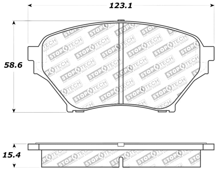 StopTech Performance 01-05 Miata w/ Sport Suspension Front Brake Pads D890 - Bull Strap