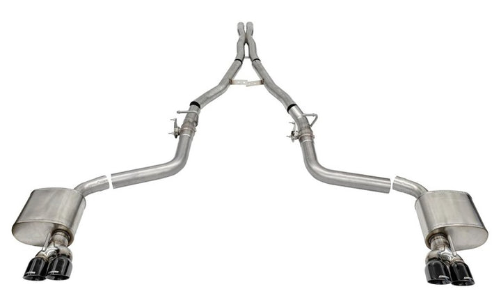 Corsa 15-23 Challenger SRT/Hellcat/Demon/Redeye 2.75in Valved CB DRE w/ Twin 3.5in Pol Blk PVD Tips - Bull Strap