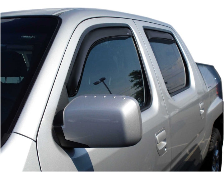 AVS 06-14 Honda Ridgeline Ventvisor In-Channel Front & Rear Window Deflectors 4pc - Smoke - Bull Strap