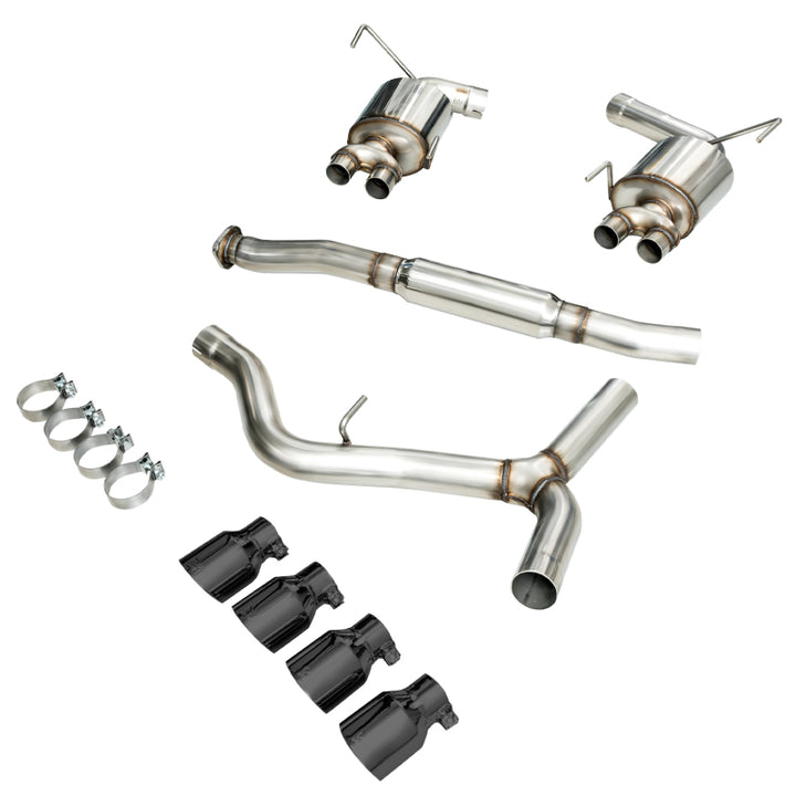 AWE Tuning 2015+ Subaru WRX VA Sedan Touring Edition Exhaust - Diamond Black Tips (102mm) - Bull Strap