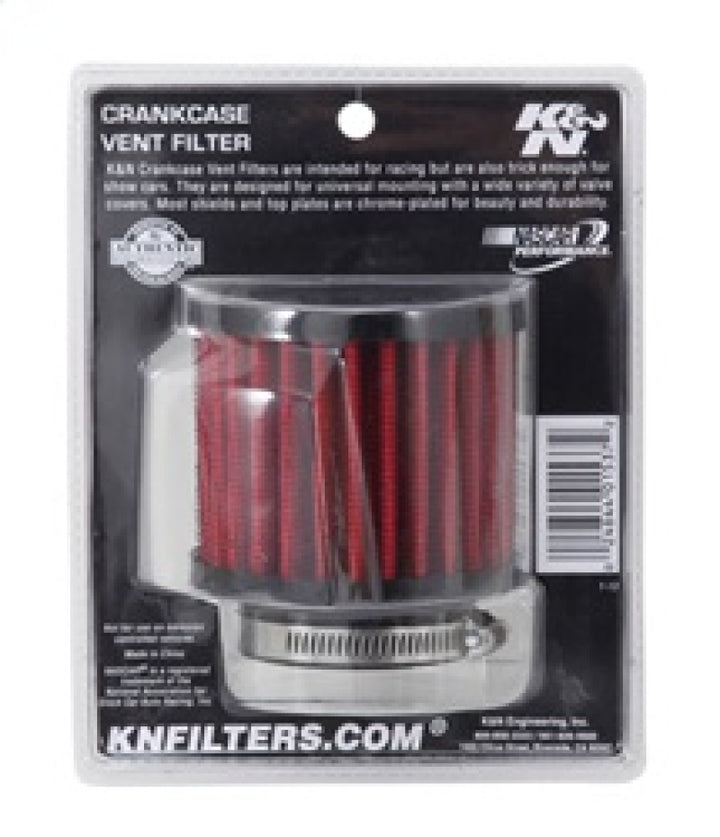 K&N 1.75 inch Vent 3 inch D 2.5 inch H Air Filter - Rubber Top - Bull Strap
