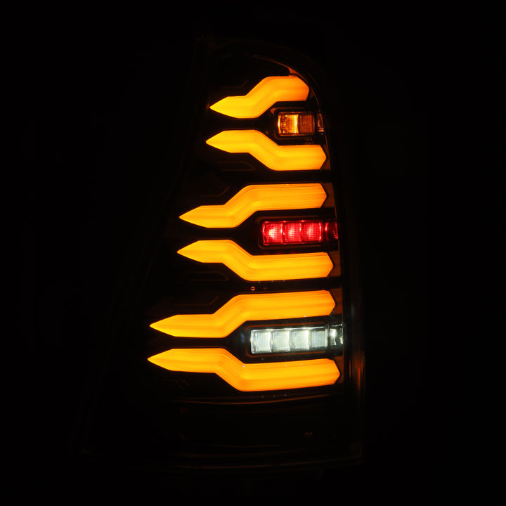 AlphaRex 03-09 Toyota 4Runner LUXX-Series LED Tail Lights- Black - Bull Strap