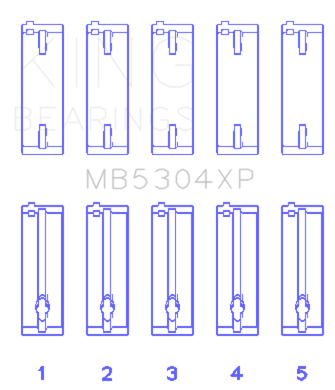 King Engine Bearings Mazda B6/B6-T/ZM/B3/B5 (Size +.025) Main Bearing Set - Bull Strap
