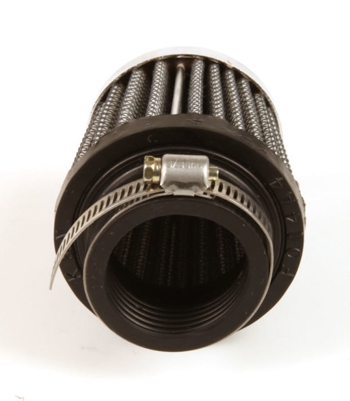 K&N Universal Chrome Filter 1 3/8 inch FLG / 2 1/2 inch Base / 2 inch Top / 2 1/4 inch Height - Bull Strap