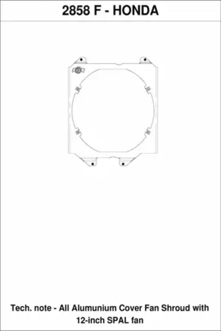 CSF 92-00 Honda Civic All-Aluminum Fan Shroud w/12in SPAL Fan - Bull Strap