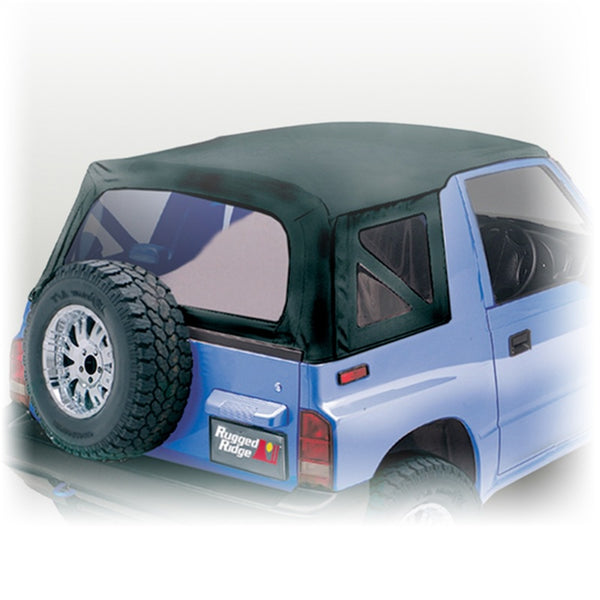 Rugged Ridge S-Top Black Denim Clear Windows 88-94 Sidekicks - Bull Strap