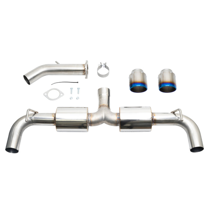 Injen 19-22 Hyundai Veloster N L4 2.0L Turbo Performance SS Axle Back Exhaust System - Burnt Ti Tips - Bull Strap