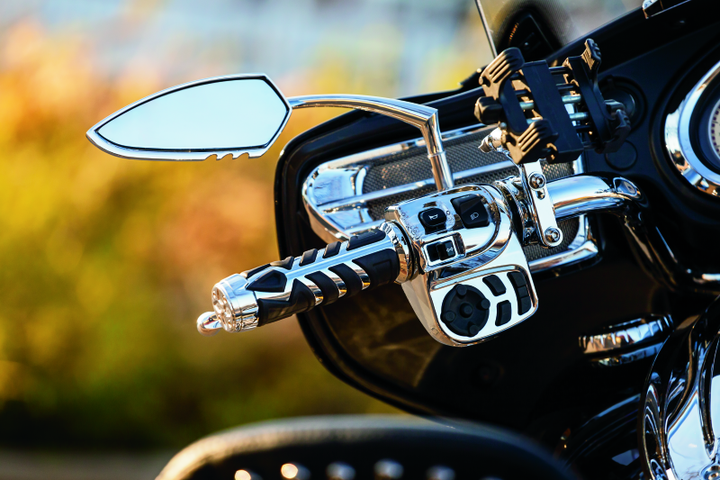 Kuryakyn Raised Mirror Adaptors Metric Models (Excluding Yamaha) Chrome - Bull Strap