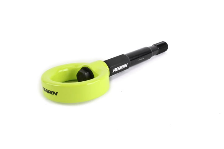 PERRIN 15-17 Subaru WRX & STI / 13-17 Crosstrek / 12-16 Impreza Tow Hook Kit (Front) - Neon Yellow - Bull Strap
