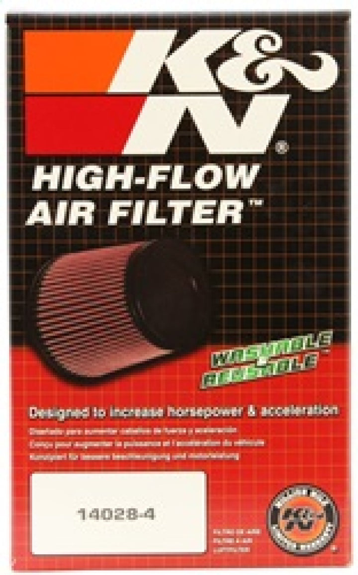 K&N Filter Universal Rubber Oval Straight 4.5in OL x 3.75in OW x 7in Height 20 Degree Angle - Bull Strap