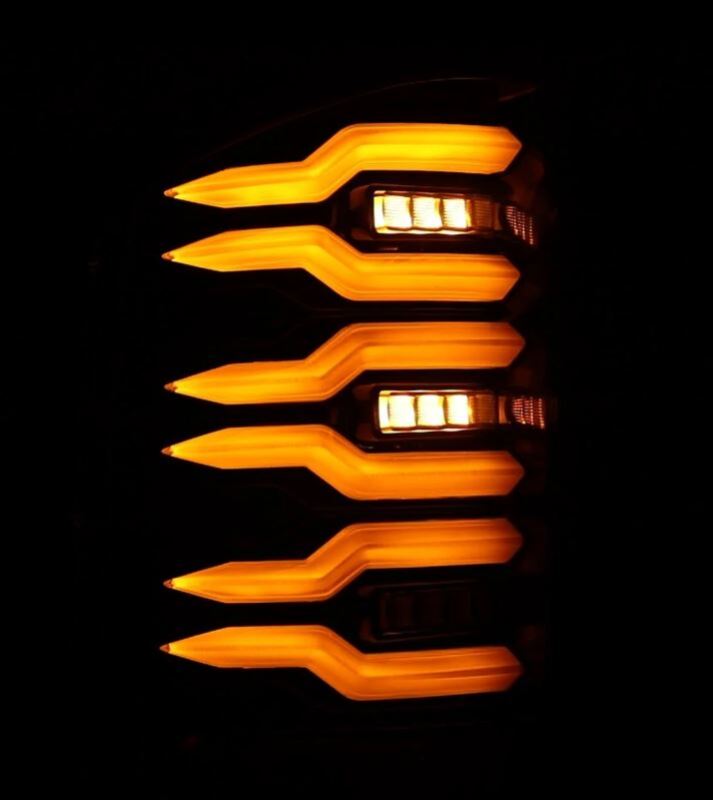 AlphaRex 07-13 Chevrolet Silverado 1500 (Ex. Hybrid Models) LUXX-Series LED Tail Lights Alpha-Black - Bull Strap