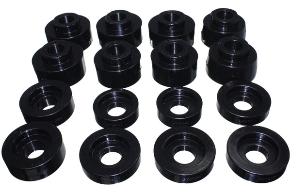 Energy Suspension 08-16 Ford F-250/F-350/F-450/F-550 Super Duty Crew Cab Black Body Mount Set - Bull Strap