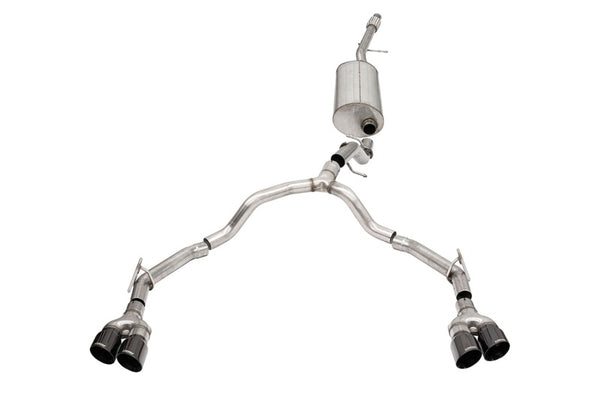 Corsa 2021-2025 Suburban / Yukon XL 5.3L 4WD Dual Rear 3in - 2.75in Sport Cat-Back DW 4in BlackTips - Bull Strap