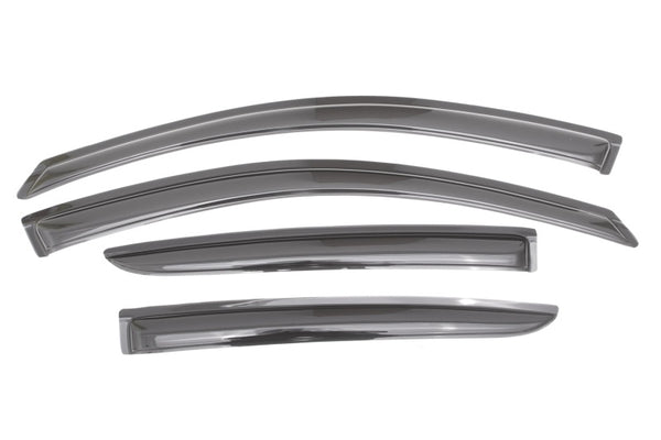 AVS 12-18 Nissan Versa (Excl. Hatch) Ventvisor Outside Mount Window Deflectors 4pc - Smoke - Bull Strap