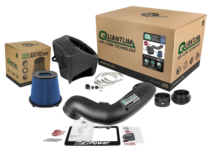 aFe Quantum Pro 5R Cold Air Intake System 17-18 Ford Powerstroke V8-6.7L - Oiled - Bull Strap