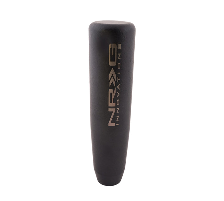 NRG Universal Short Shifter Knob - 5in. Length / Heavy Weight 1.27Lbs. - Black Wrinkle Finish - Bull Strap