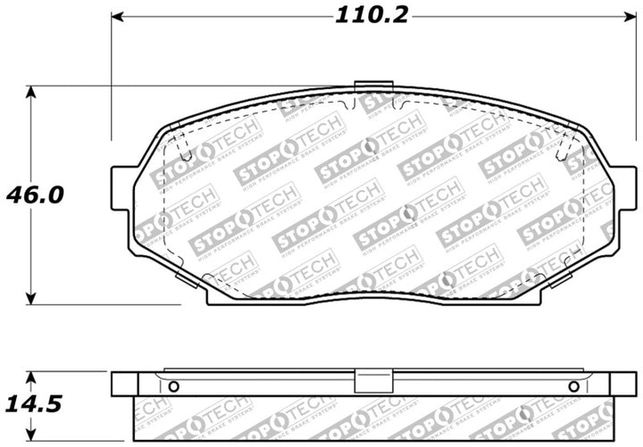 StopTech Performance 90-93 Mazda Miata Front Brake Pads D525 - Bull Strap