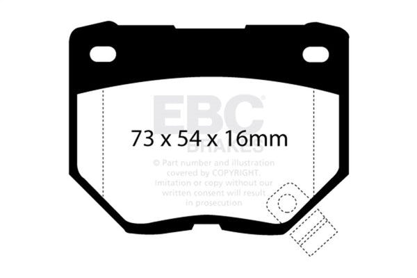 EBC 89-95 Nissan Skyline (R32) 2.6 Twin Turbo GT-R Yellowstuff Rear Brake Pads - Bull Strap